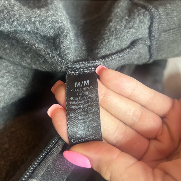 GEORGE men’s size M black camo hoodie, front zip, pockets, long sleeve - Picture 4 of 7